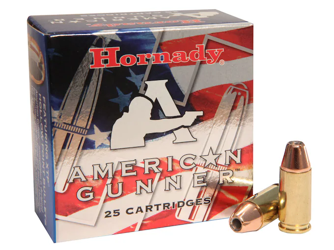 Get Hornady American Gunner 9mm Luger +P Ammo 124 Grain Hornady XTP Jacketed Hollow Point  500 rounds Online