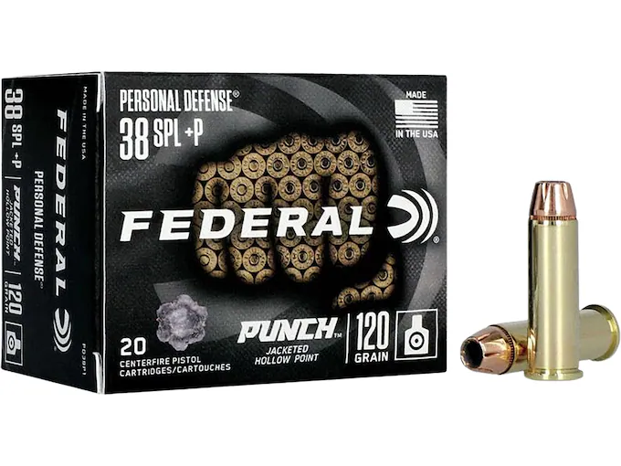 New Federal Personal Defense Punch 38 Special +P Ammo 120 Grain Jacketed Hollow Point 200