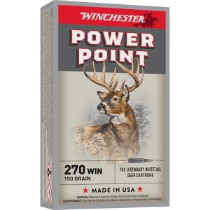 Winchester Power Point 270 Winchester Ammo 150 Grain Jacketed Soft Point 200rounds For Sale