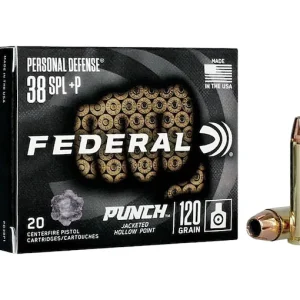 Federal Personal Defense Punch 38 Special +P Ammo 120 Grain Jacketed Hollow Point 200 Direct