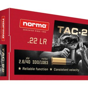 New Norma TAC-22 Ammunition 22LR 40 Grain Lead Round Nose